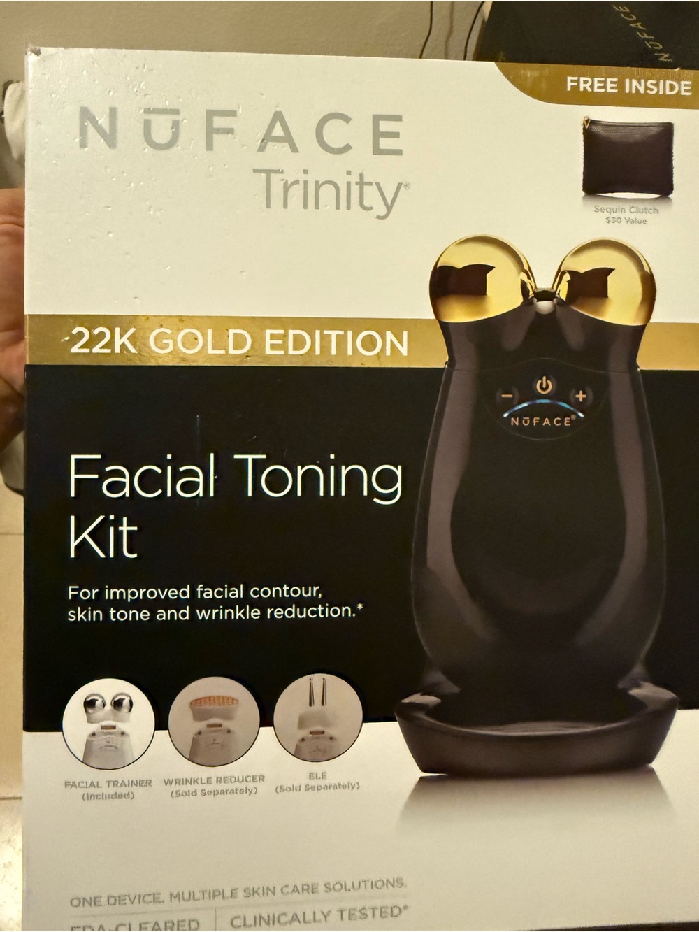 NuFace Trinity 22K Gold Edition Facial Toning Kit - Black & Gold